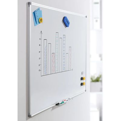DAHLE - Tableau blanc laqué 45 x 60 cm - magnétique - cadre alu renforcé