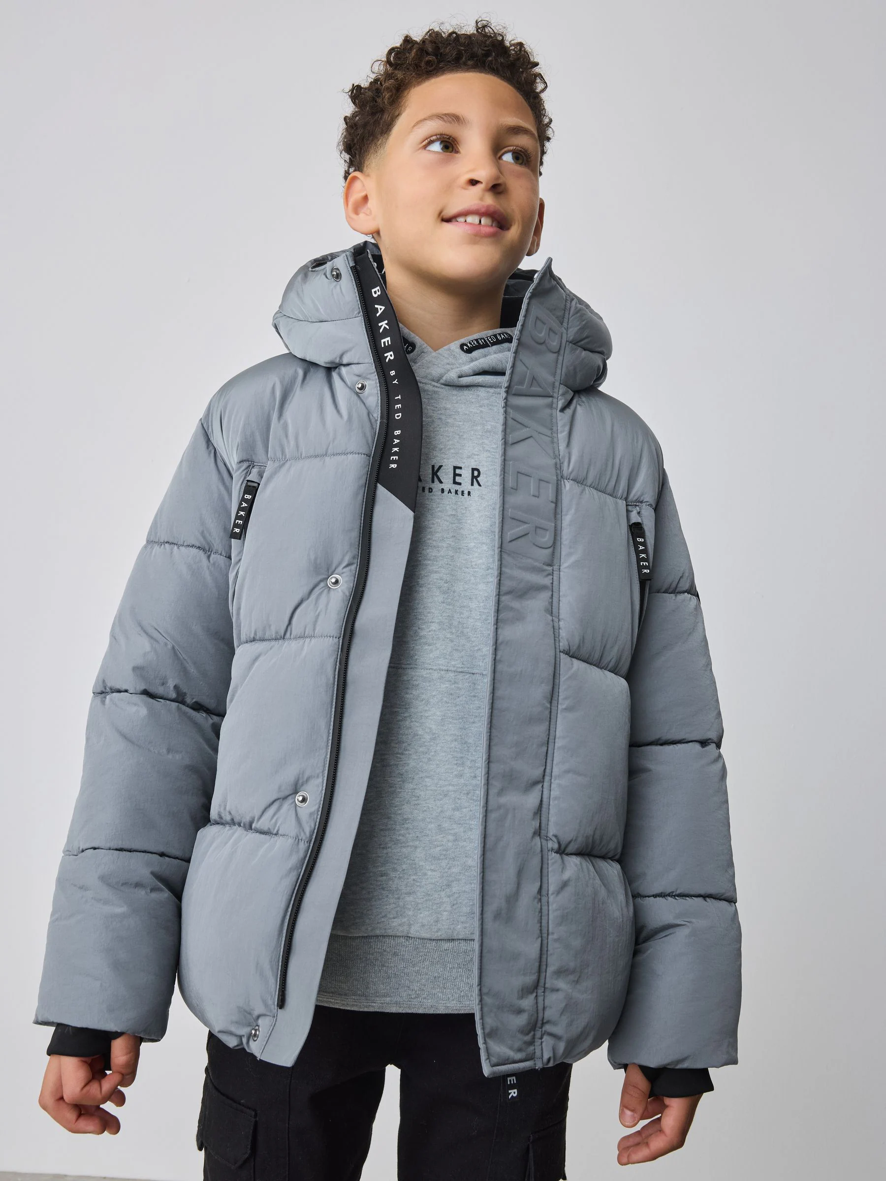 Lichtblauw - Baker By Ted Baker - Regenbestendige gewateerde jas
