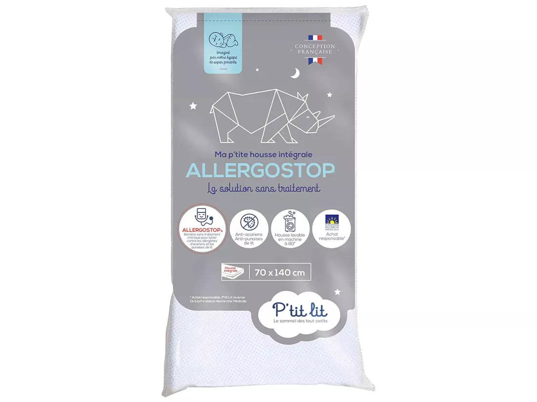 Protège matelas bébé Allergostop sans traitement 70x140 cm