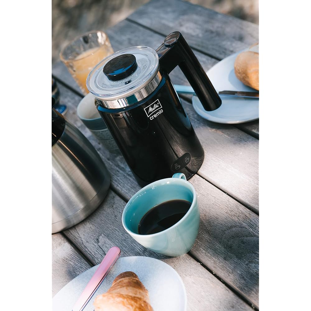 Melitta CREMIO II, Noir, 1014-02, Mousseur à Lait, Pour Lait Chaud ou Froid, Avec Revêtement Antiadhésif : Cuisine et Maison