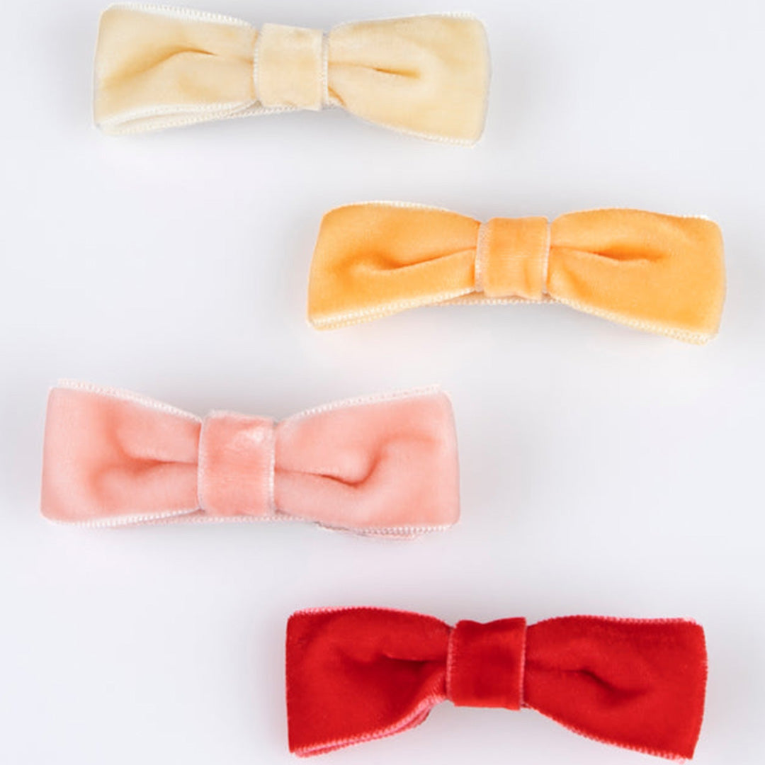 meri meri haarclips velvet regenboog - 8st