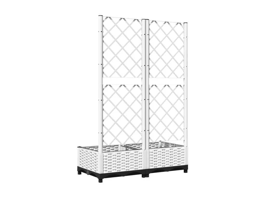 Jardinière bac lit surélevé blanche 80 x 40 x 121.5 cm 02_0038301