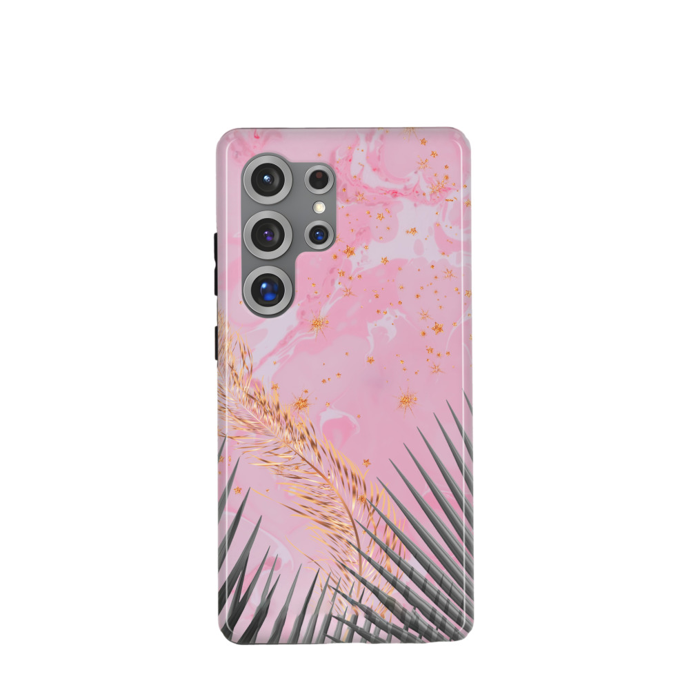 Samsung Galaxy S25 Ultra Hybrid (Kunststoff / Gummi) Hülle Tropenglanz - Rosa