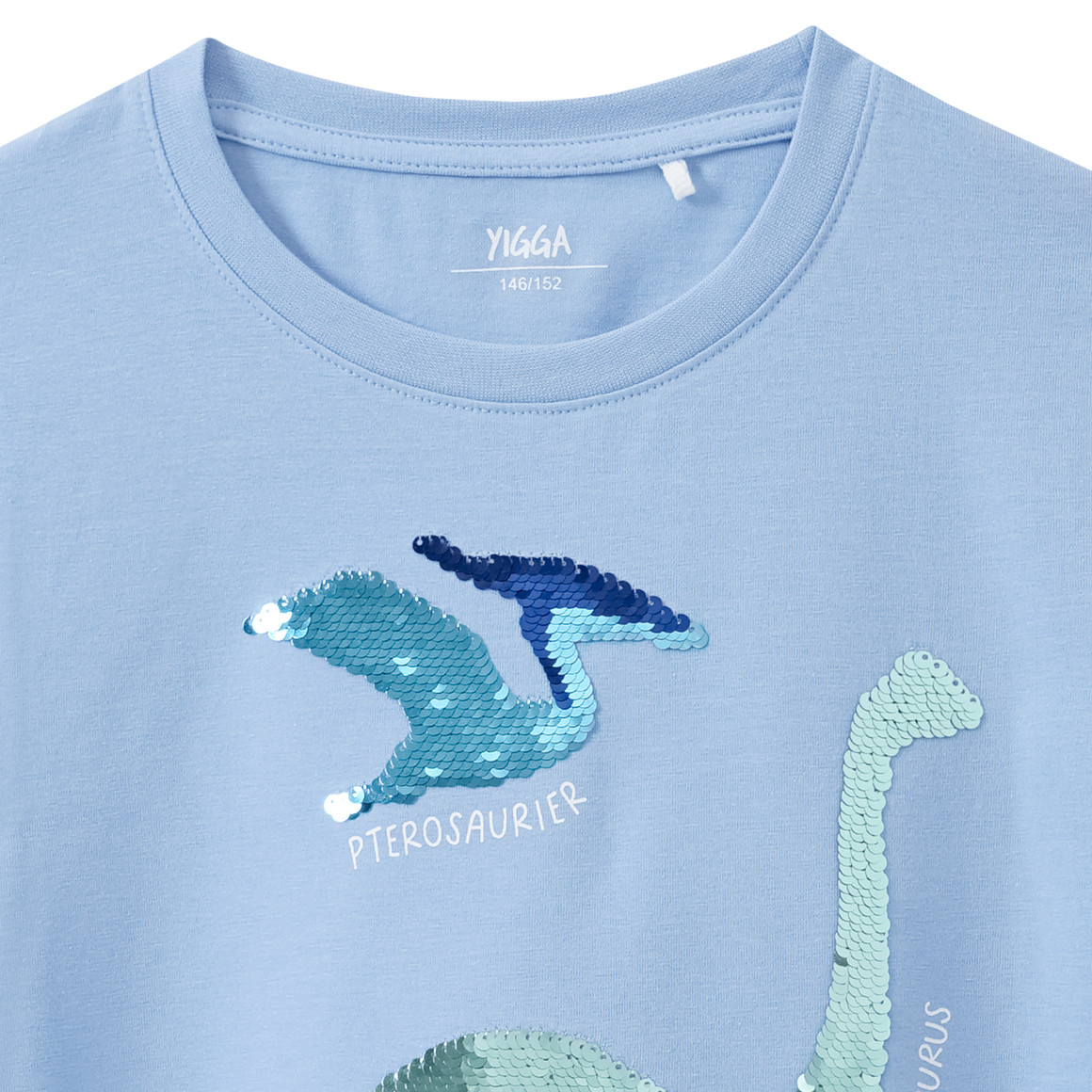 Yigga Jungen T-Shirt mit Wendepailletten hellblau