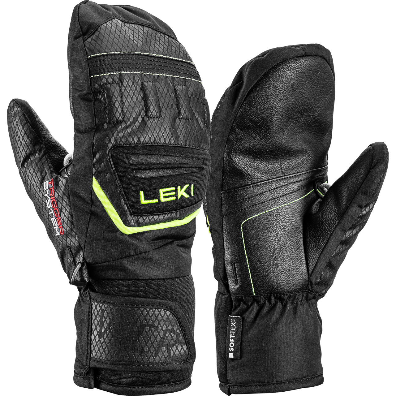 Leki Junior Fäustling WCR TEAM 3D black/ice lemon | Leki | L | Brands | XSPO-Fashion