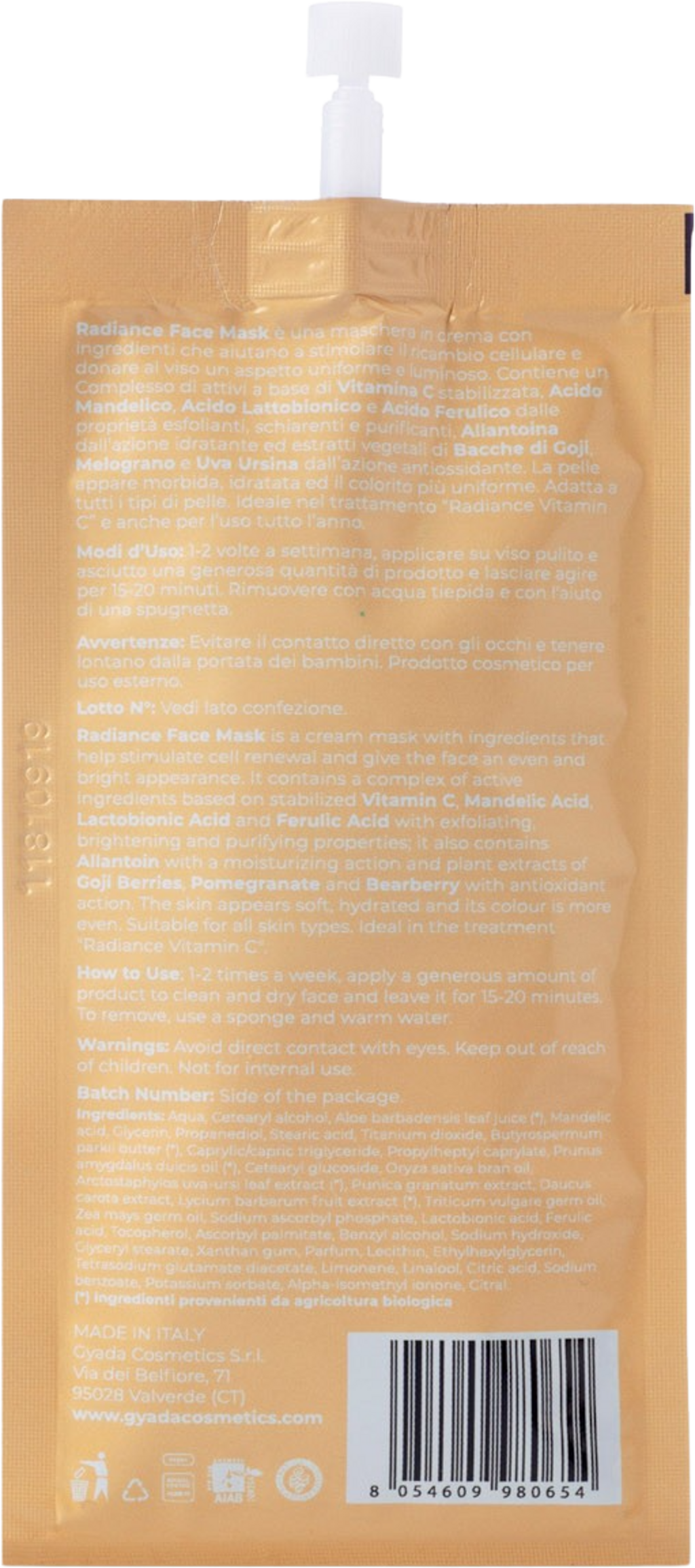 GYADA Cosmetics  Radiance Gesichtsmaske, 25 ml