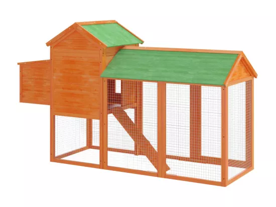 Poulailler marron 193x65x117 cm bois massif de pin