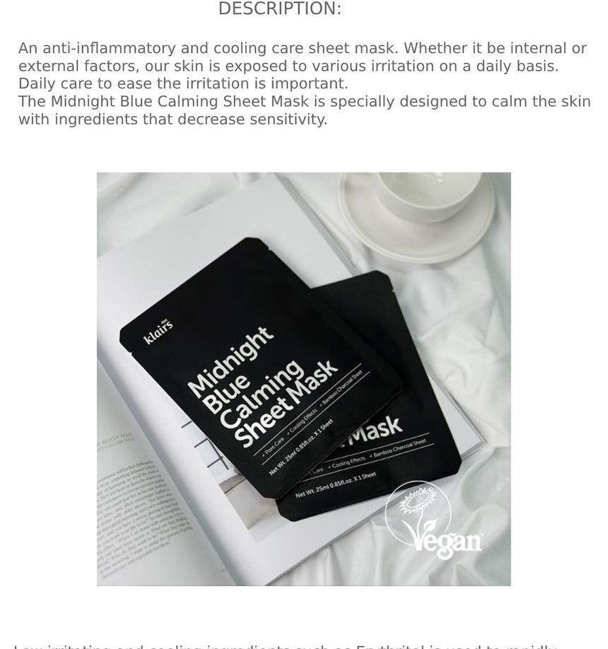 Beste Klairs - Sheet Mask 1st - 2 soorten