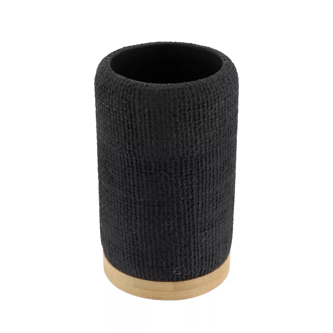 Set d'accessoires salle de bain effet Maille Noir