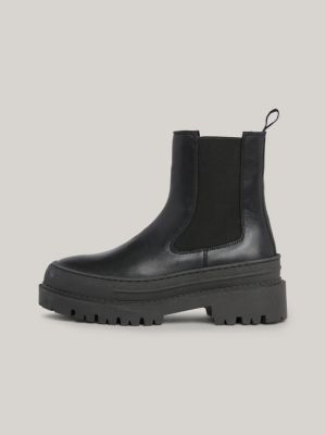 Botas Chelsea de couro com travas robustas