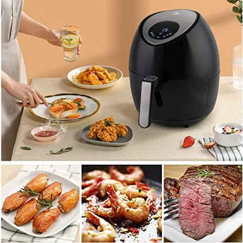 Friteuse Sans Huile, Uten Friteuse à Air 1800W, 6.5L Air Fryer  2 à 8 personnes, Panneau Tactile LED avec 8 Programmes, Paniers Antiadhésifs, Sans BPA/PFOA : Cuisine et Maison