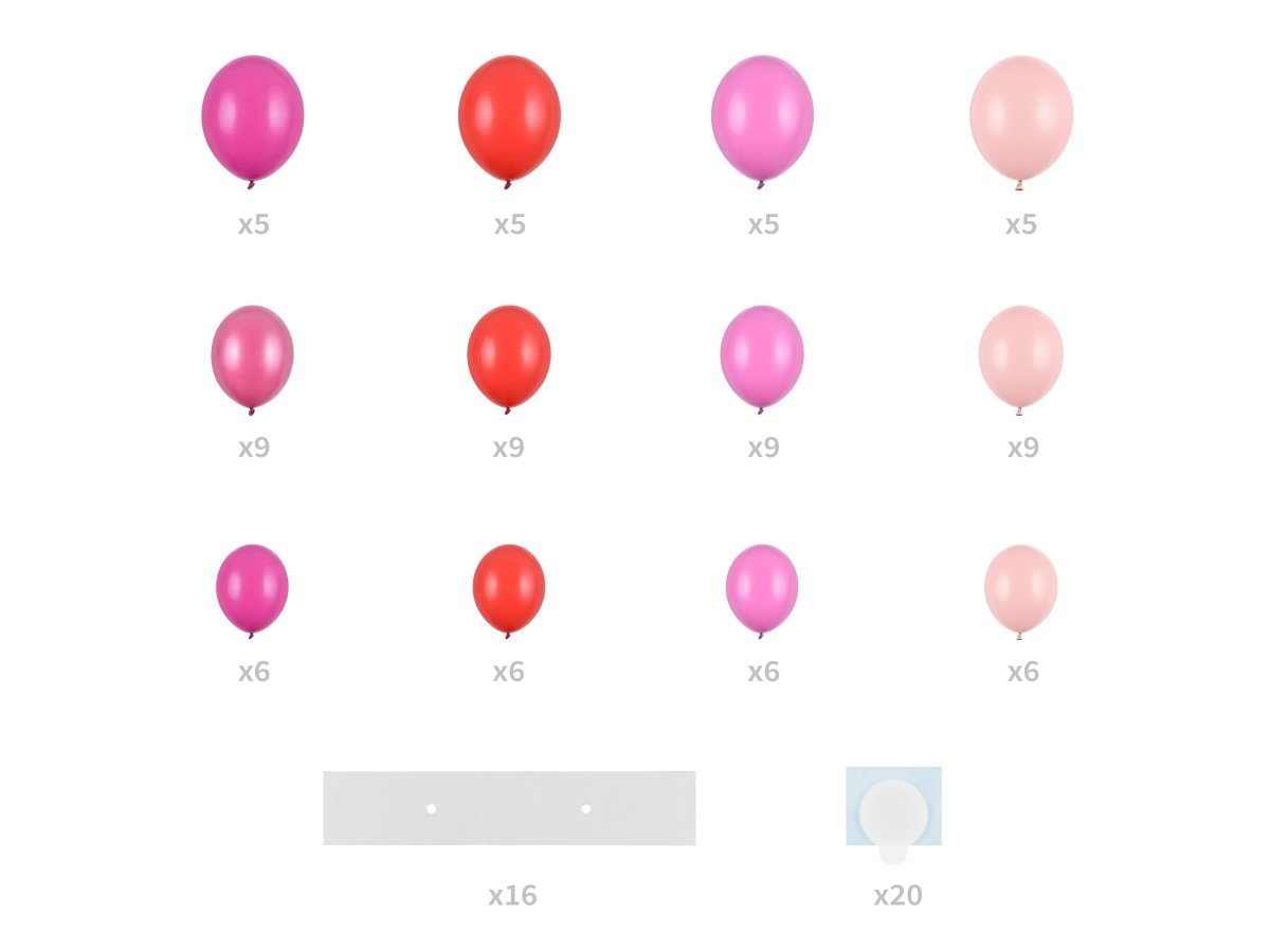 Hart Ballonnen Set Roze 1,65m