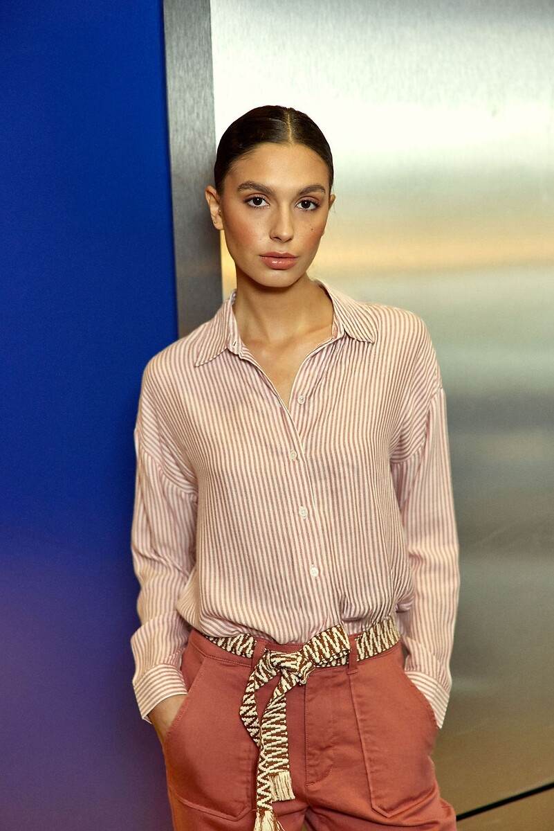 LA PETITE ETOILE<br>Camisa fluida de mangas compridas com listras, CLARA