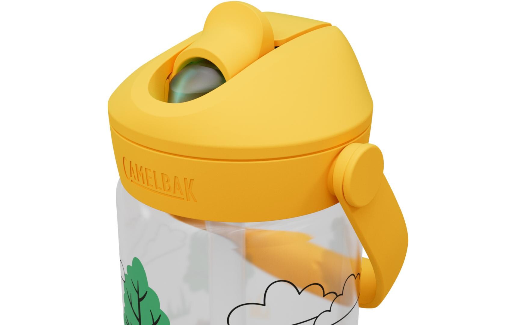 Trinkflasche Thrive Flip Straw Kids tractors trees 400 mlFlasche aus Tritan für Kinder