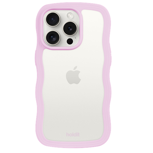 holdit Iphone 15 Pro Max Transparent Wavy Cover, Lilac/Transparent