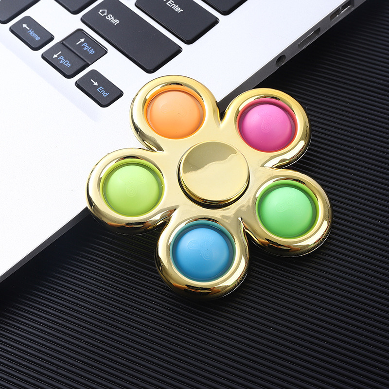 (Ø80mm) Anti Stress Bubbles Pop It Fidget Spinner Spiel Hand Spielzeug - Gold