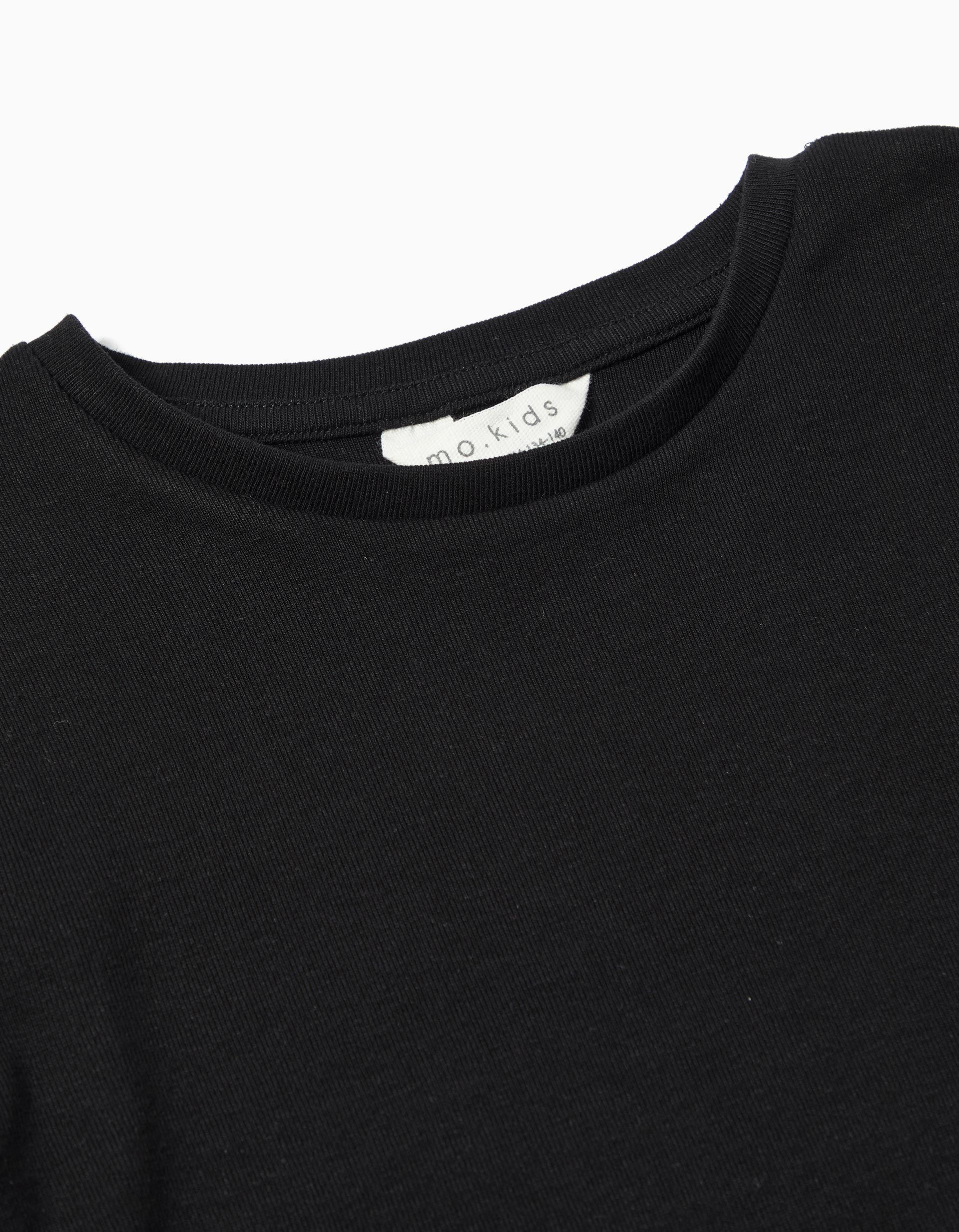 T-shirt Manga Comprida, Menina, Preto
