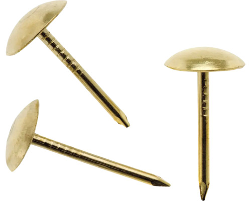 Goudkleurige meubelspijkers, 15 mm, 50 stuks