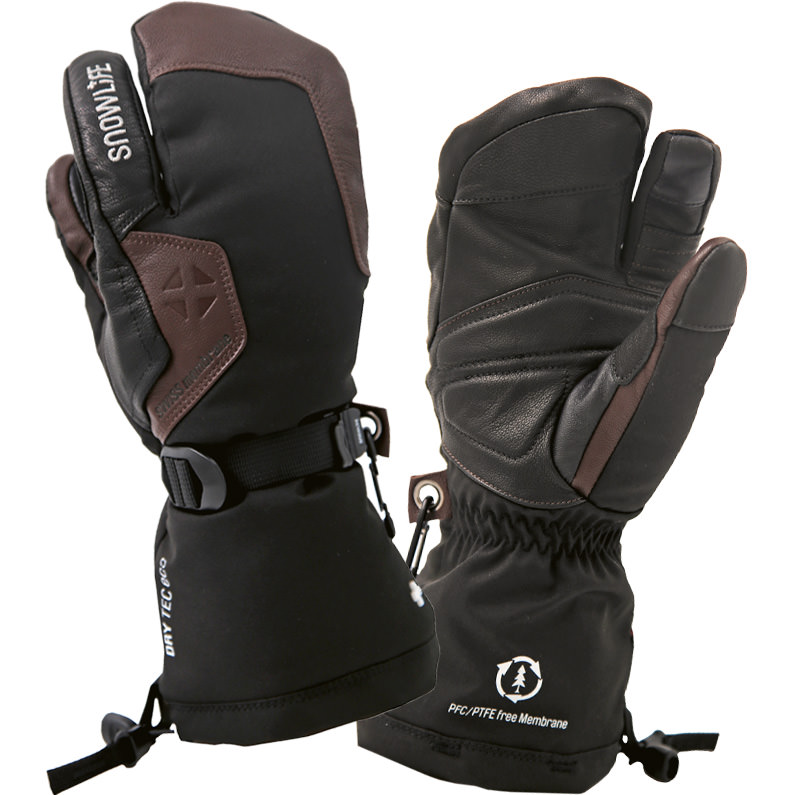 Snowlife Herren 3 Finger CAPRICORN DT ECO black/brown | Skihandschuhe | Skibekleidung | Herren | XSPO-Fashion