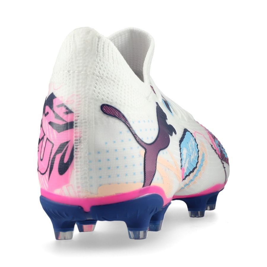 PUMA Future 7 Match FG/AG Volume Up - Blanc/Bleu/Poison Pink/Fizzy Melon/Bleu
