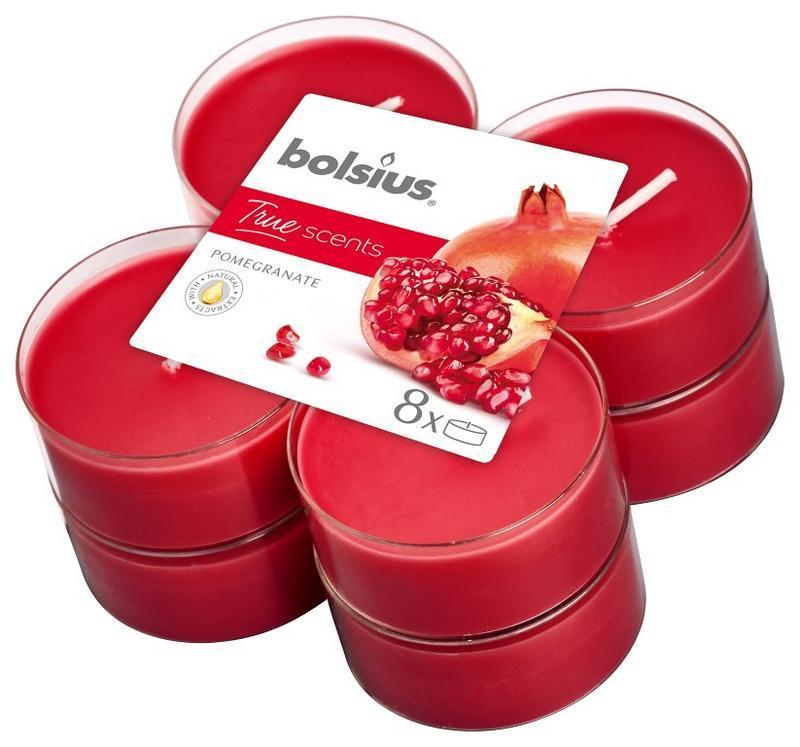 Bolsius True Scents Maxilicht Pomegranate 8 Stuks