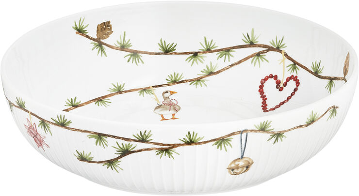 Kähler Hammershøi Christmas Skål Ø30 cm hvid m. deko Hvid
