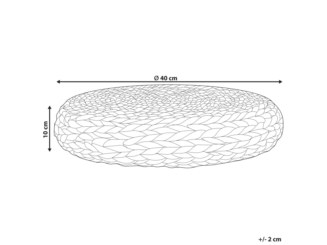 Pouf en fibres de jacinthe d'eau 40 x 10 cm WAHOO