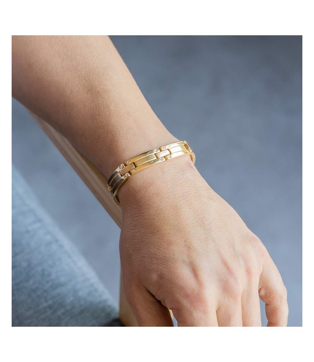 Bracelet d'Homme en Acier Doré