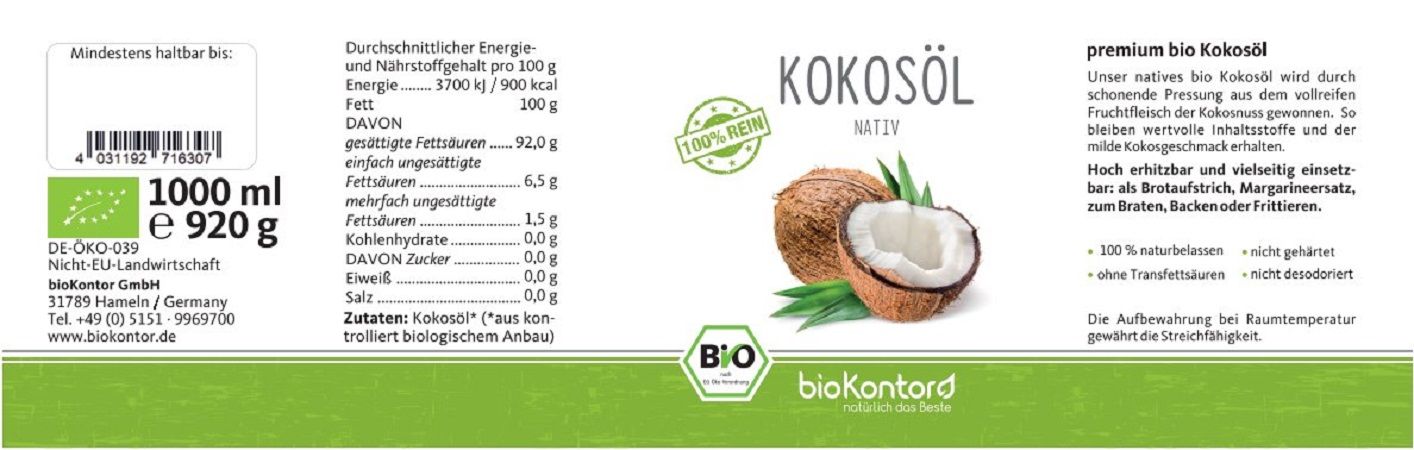 bioKontor Kokosöl