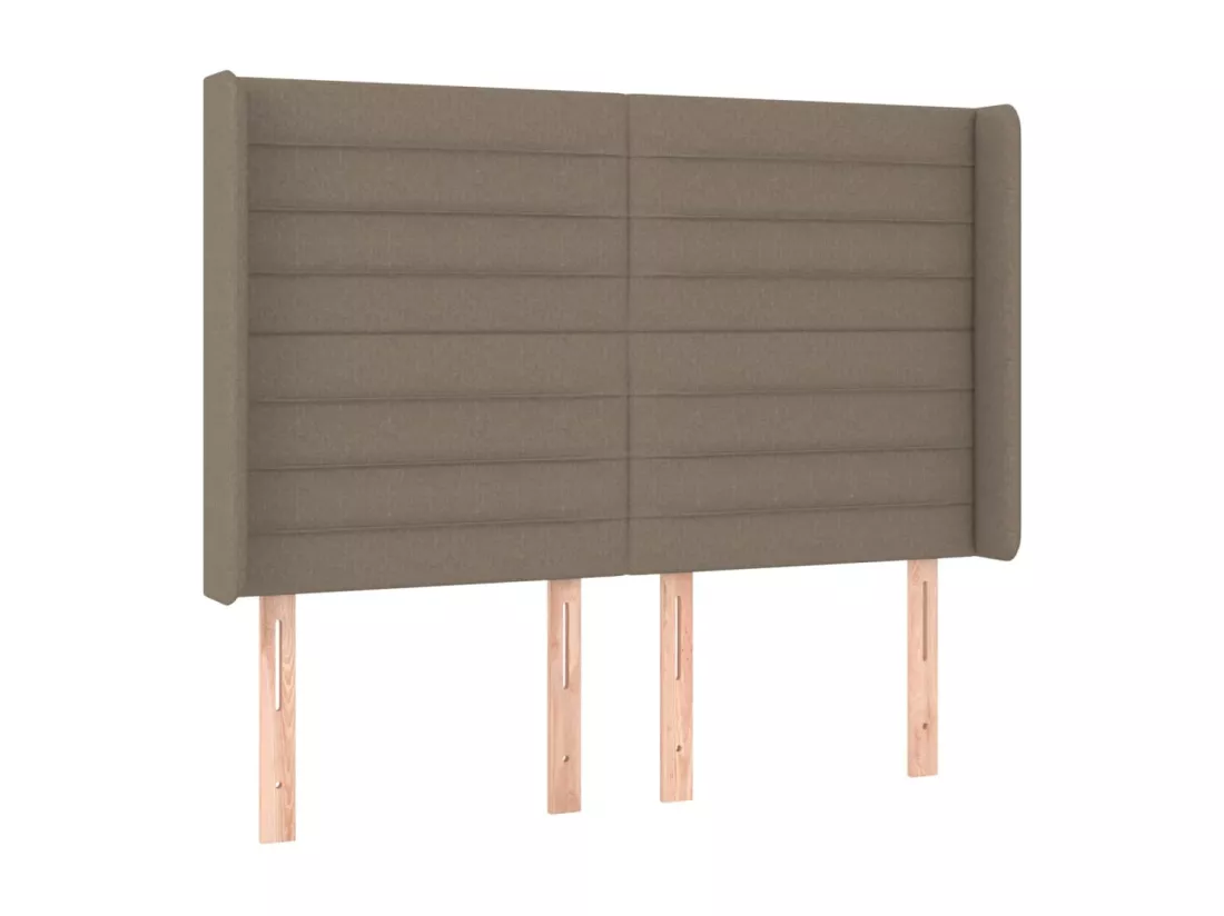 Sommier tapissier avec matelas et LED Taupe 140x190 cm Tissu