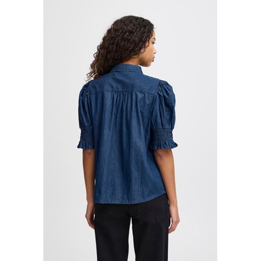 Ichi Borgie Skjorte, Washed Dark Blue, 42