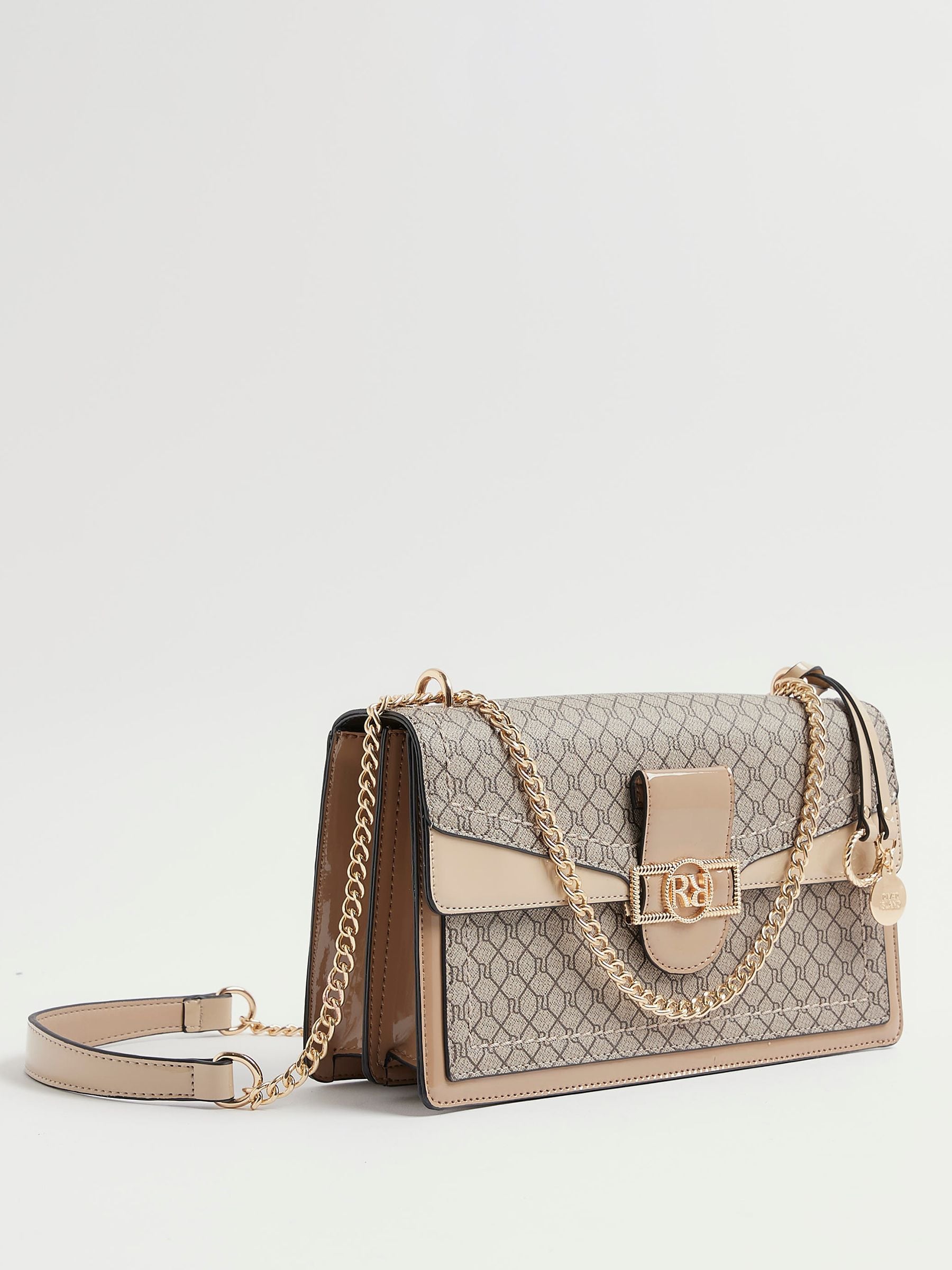 River Island Monogram Panelled Shoulder Bag