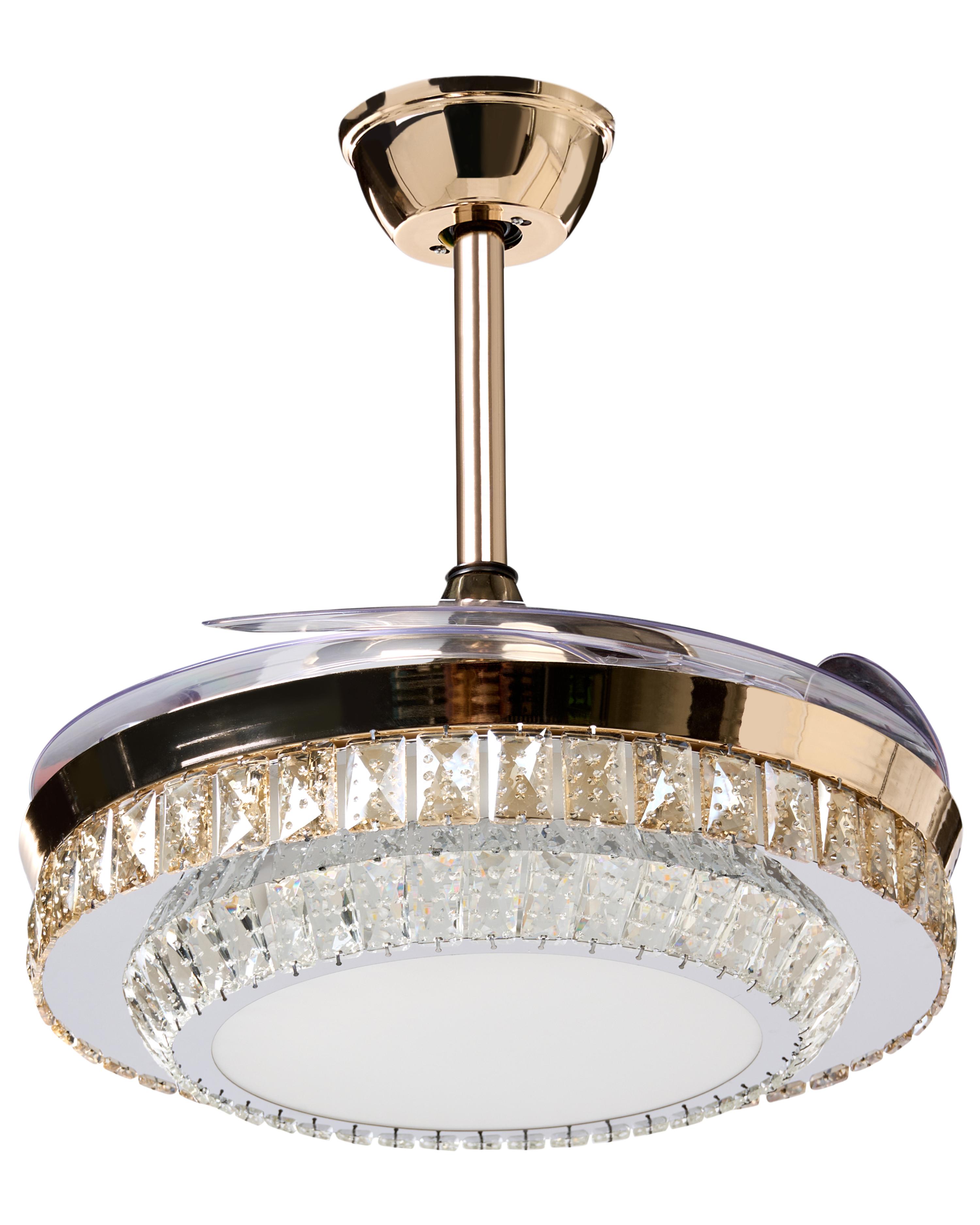 Plafondventilator met verlichting ASHLEY met afstandsbediening Goud