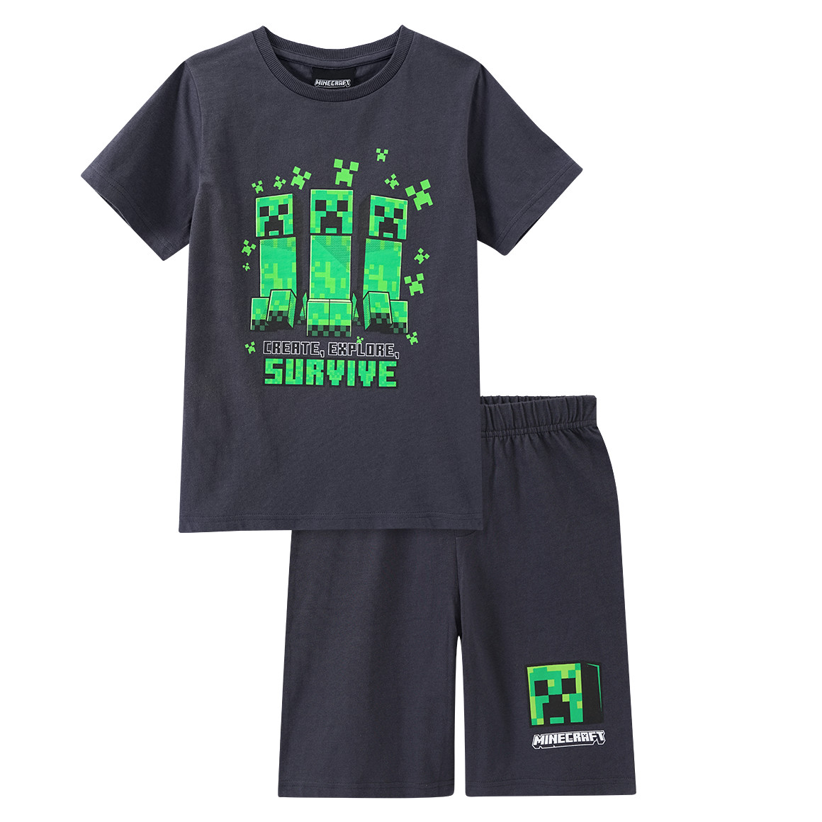 Topolino Minecraft Shorty mit Prints dunkelgrau