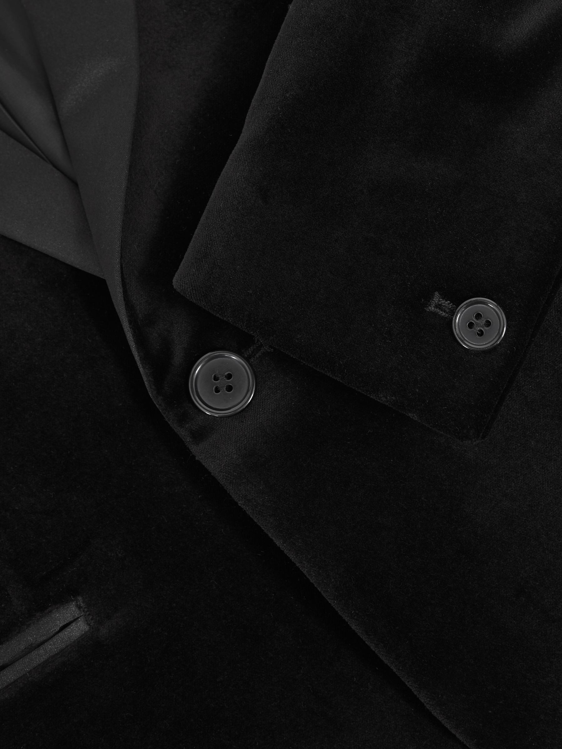 Zwart - Reiss Ace smoking blazer van fluweel met enkele knopenrij