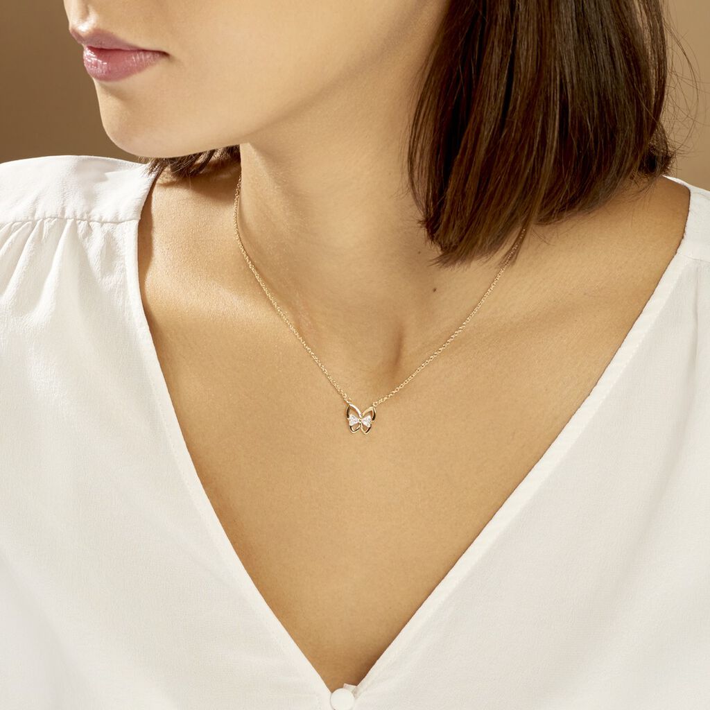 Collier Jelissa Plaqué Or Jaune Oxyde De Zirconium