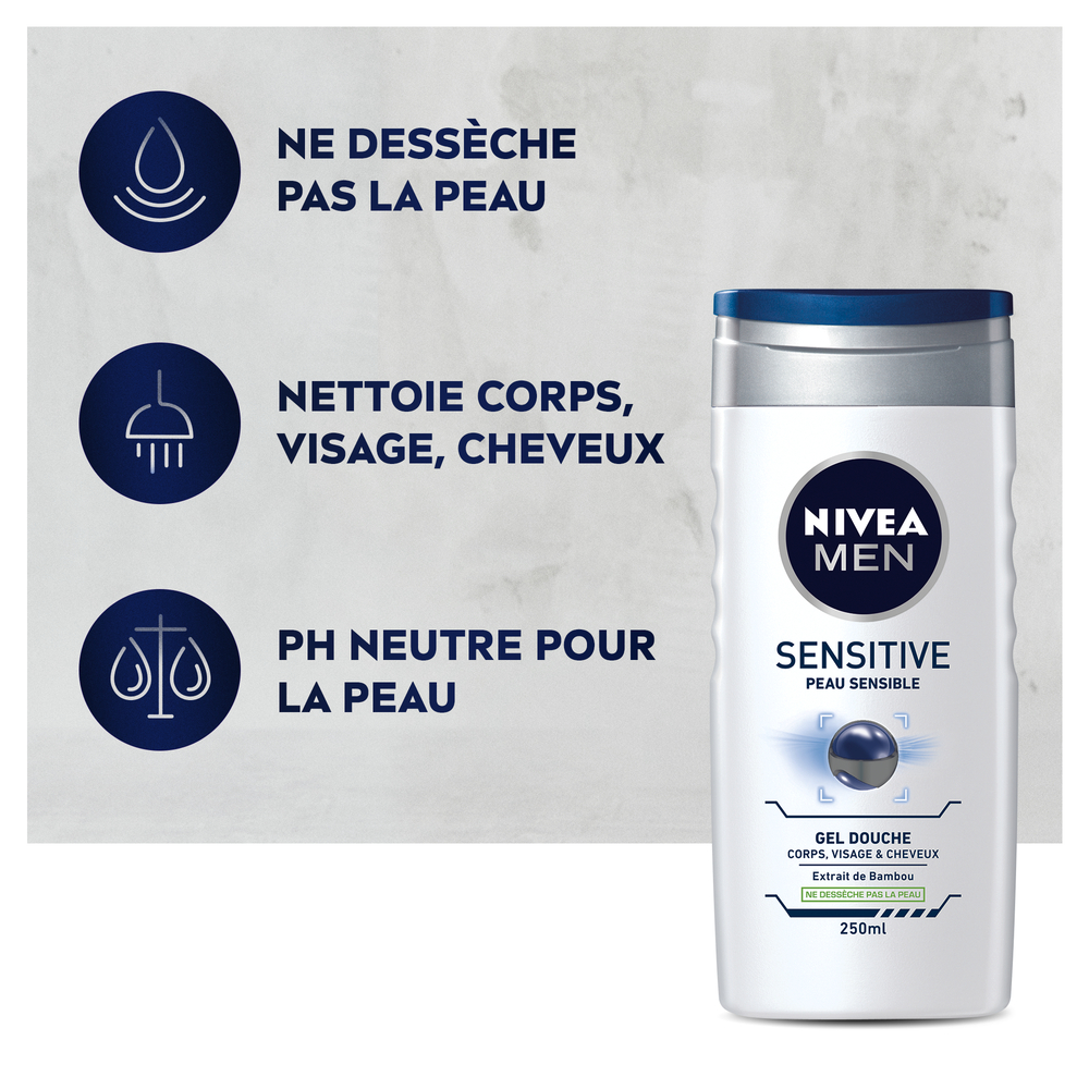 Trousse de toilette - Men Sensitive - Homme - Peaux sensibles - 4 produits