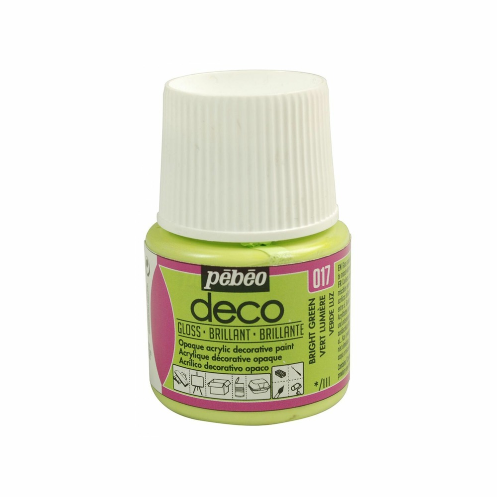 Peinture acrylique opaque brillante - vert lumière - 45 ml