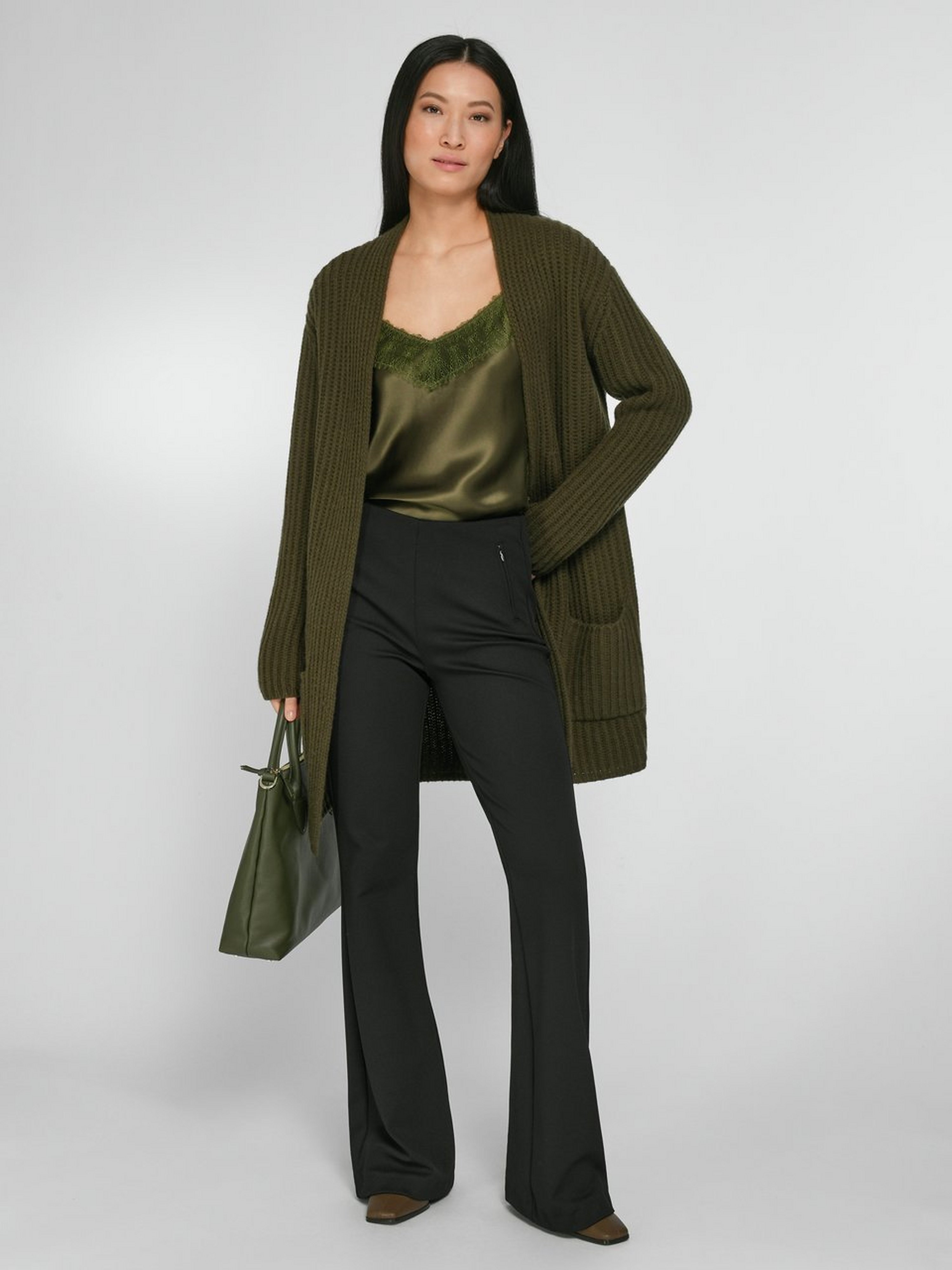 Long-Strickjacke