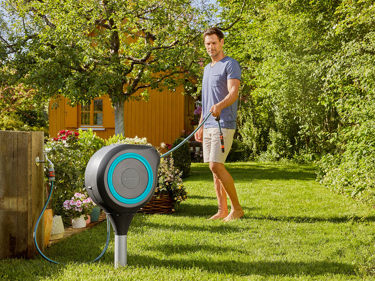 Tuinslangbox RollUp M grijs/blauw