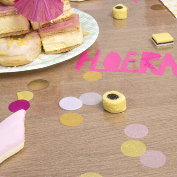 Tafelzeil transparant glitter per centimeter