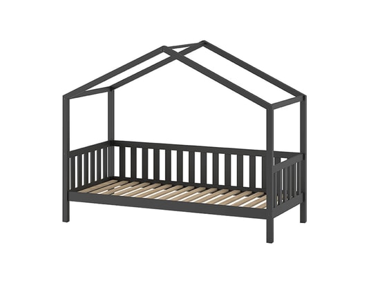 VIPACK - Lit enfant Lit cabane 90x200 sommier et tiroir inclus dallas - anthraci...