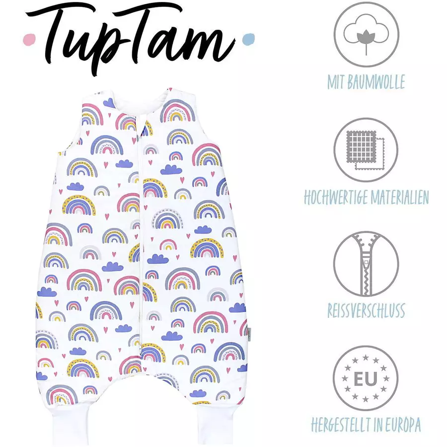 TupTam Baby Winter Schlafsack mit Beinen rosagelb