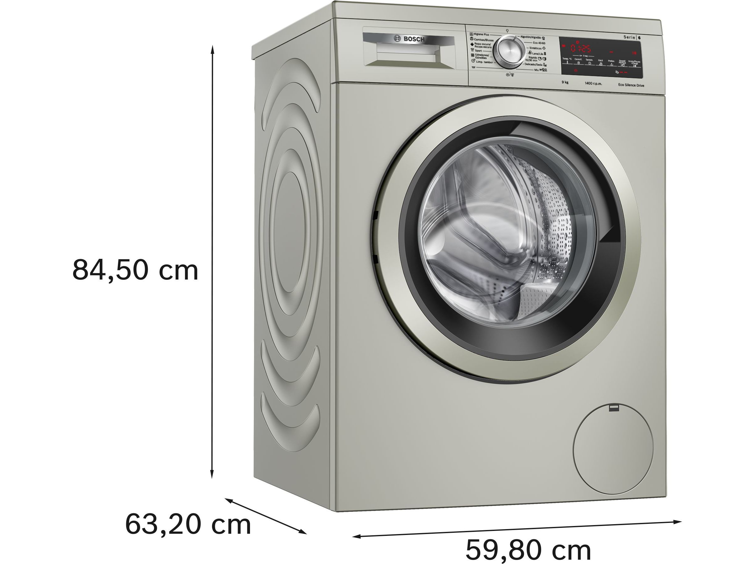 MÁQUINA DE LAVAR ROUPA BOSCH WUU28T6KES - INOX A 9KG