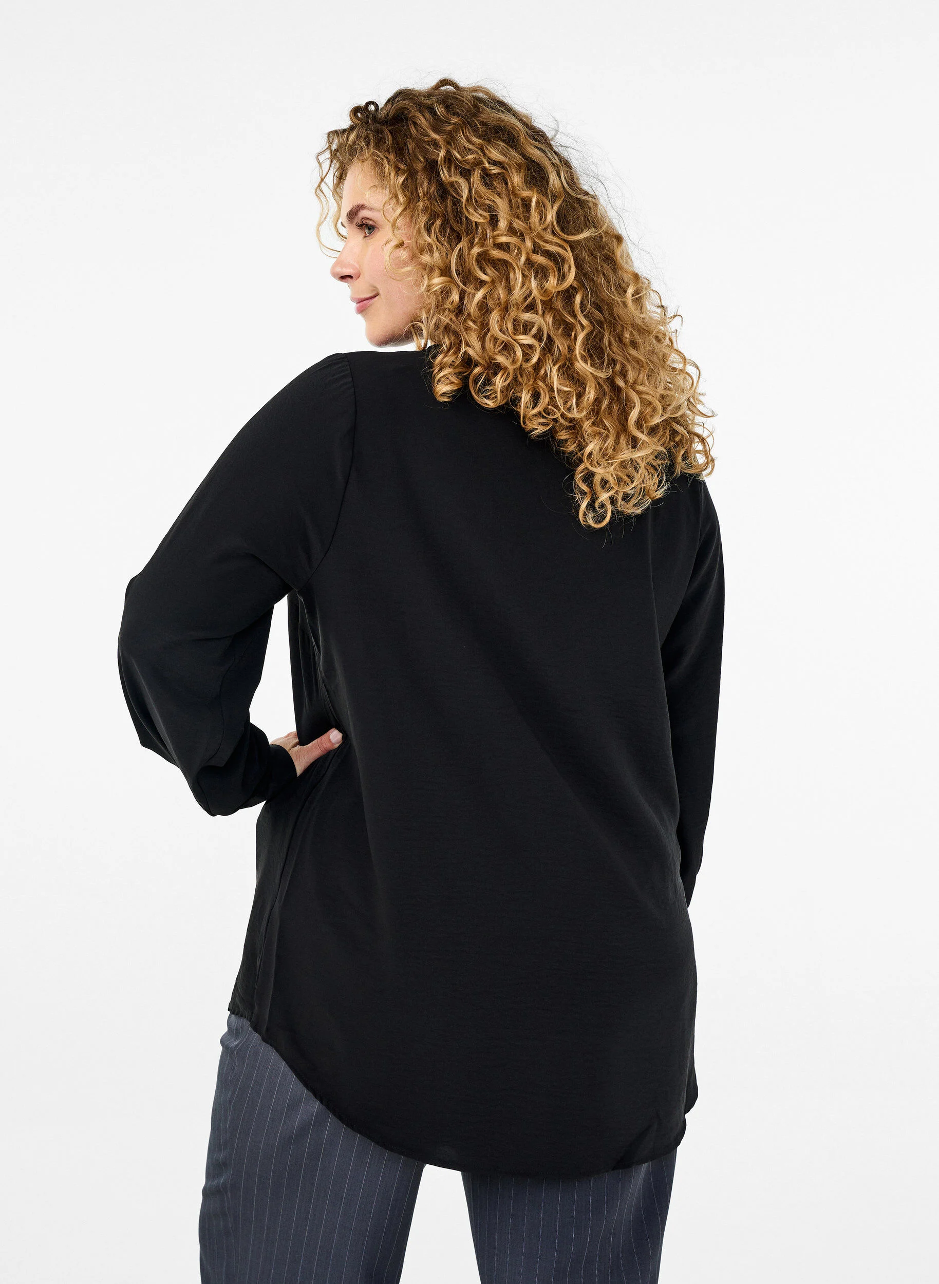 FLASH - Skjortebluse med lange ærmer