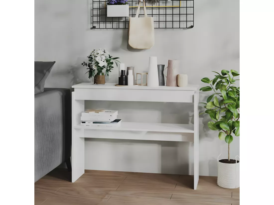 Console Blanc brillant 102x30x80