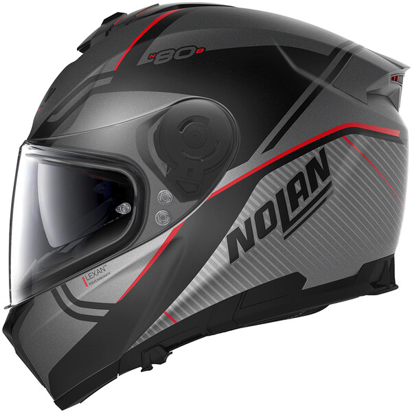 Nolan - Casque N80-8 Astute N-Com Gris / Noir / Rouge
