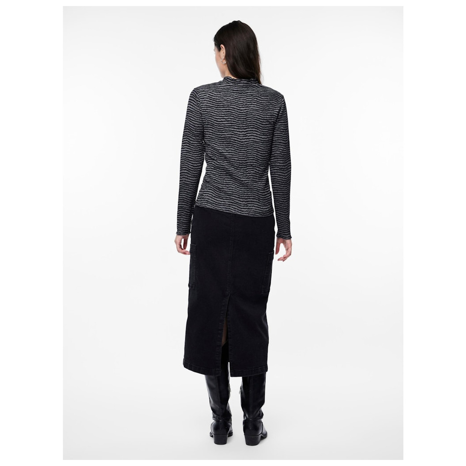 Pieces PCSESH LS T-NECK TOP BC