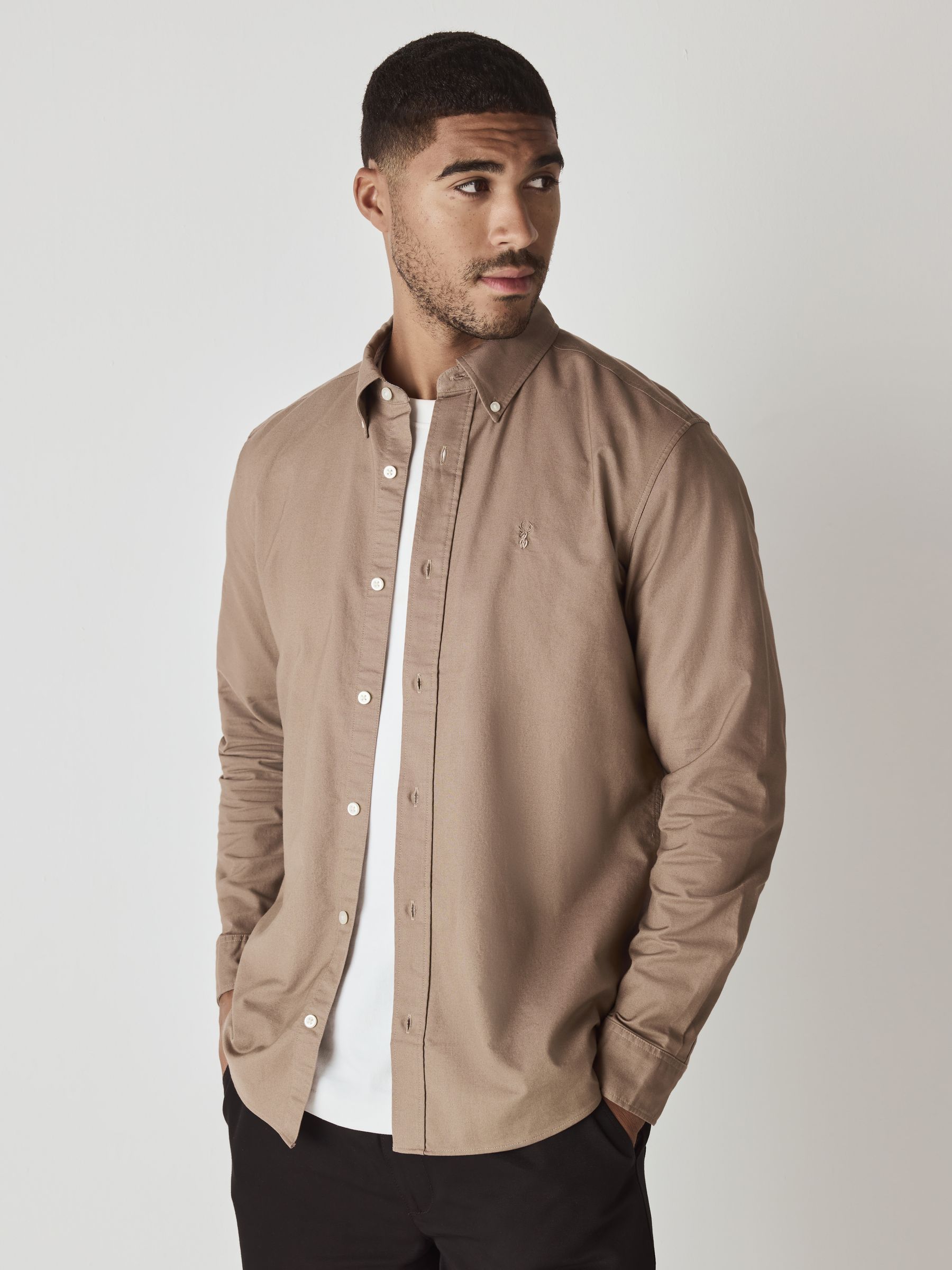 Pastel geel naturel - Slim Fit - Oxford-hemd met lange mouwen