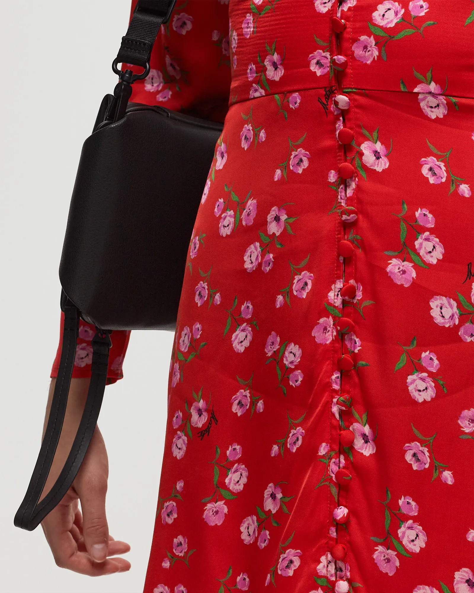 ROTATE Birger Christensen PRINTED V-NECK MINI DRESS